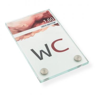 Türschild VITRUM B , Glasschild, Büroschild, 160 100 mm